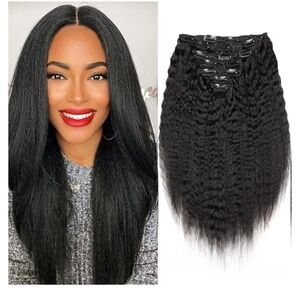 Human Hair Kinky Straight Clip-In